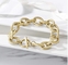 Amerikan Modası 14 Ayar Altın Charm Bilezik INS Tarzı Basit Altın Tokalı Bileklik