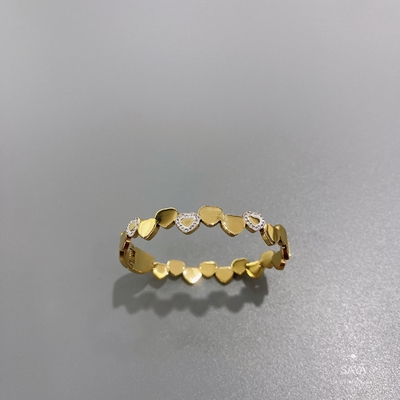 Pahalı Mücevher 18K Rosegold Paslanmaz Çelik Bileklik Kalp Set Pırlanta Bileklik