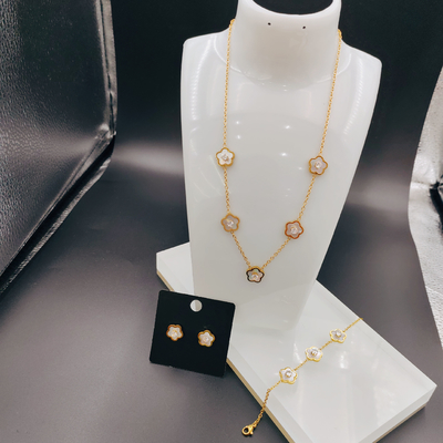 Yeni Gelişi Moda Yüksek Polonya En Yeni Altın Renkli Paslanmaz Çelik Kulaklık, Kolye, Bilezik