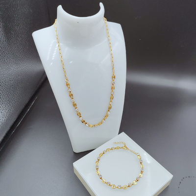 Yeni Gelişi Moda Yüksek Polonya En Yeni Altın Renkli Paslanmaz Çelik Kulaklık, Kolye, Bilezik