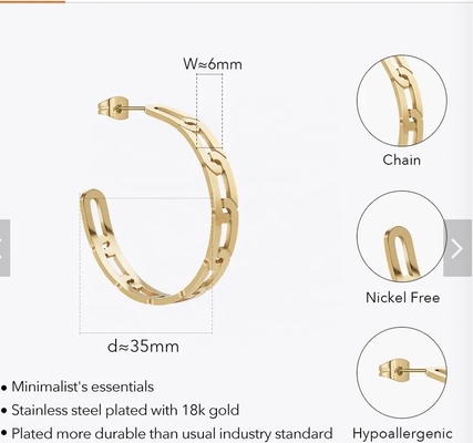 14 K Altın Kaplama Kalın Halka Küpe Paketi Tıknaz Çemberler Set Hipoalerjenik Küçük Çember Takı