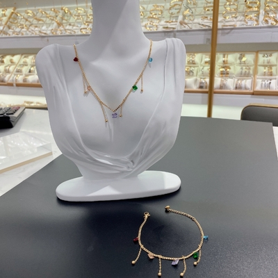 Yeni Gelişi Moda Yüksek Polonya En Yeni Altın Renkli Paslanmaz Çelik Kulaklık, Kolye, Bilezik Setleri Bayanlar İçin