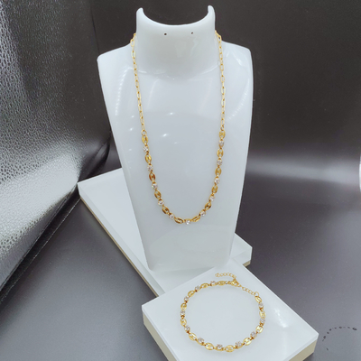 Yeni Gelişi Moda Yüksek Polonya En Yeni Altın Renkli Paslanmaz Çelik Kulaklık, Kolye, Bilezik