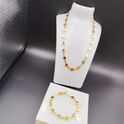 Yeni Gelişi Moda Yüksek Polonya En Yeni Altın Renkli Paslanmaz Çelik Kulaklık, Kolye, Bilezik Setleri Bayanlar İçin