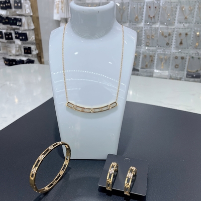 2024 Yeni Su geçirmez Moda Paslanmaz Çelik Mücevher Setleri, 18K Altın, Lüks Hediye, Toptan